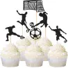 Mini cake toppers Football personnages cage et ballon x6