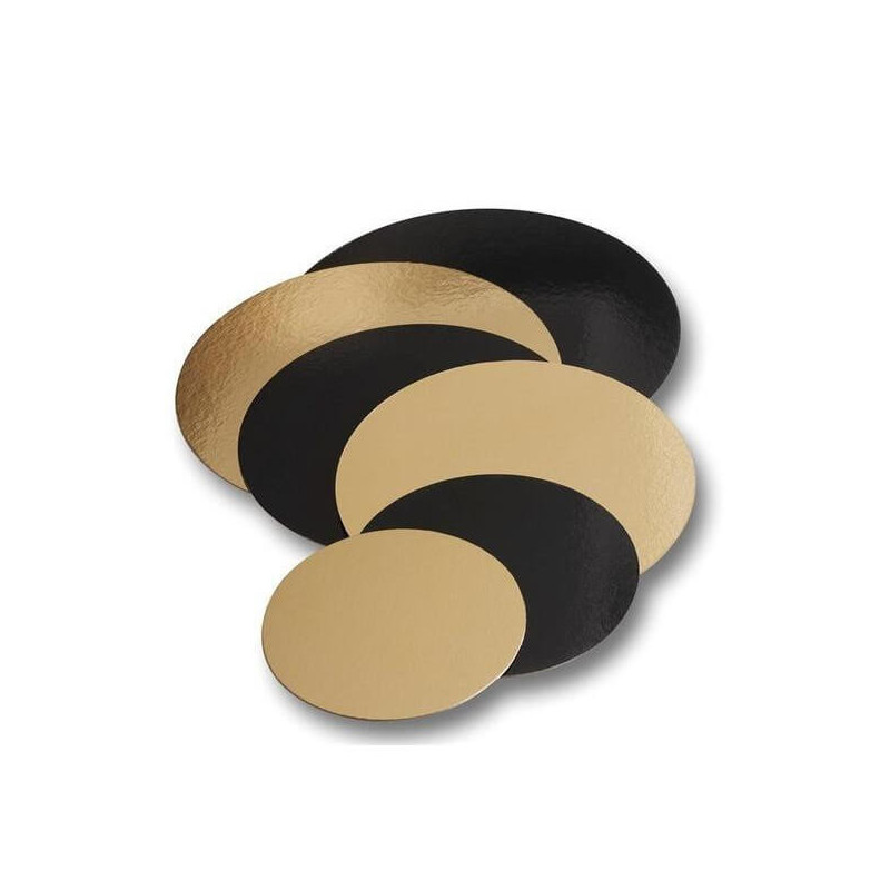 Set of 5 gold and black pastry boxes