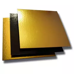 Set of 5 gold and black square pastry boxes