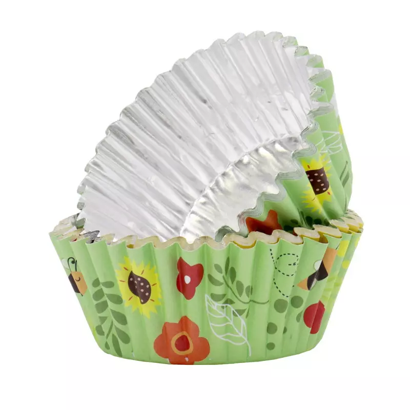 Caissettes à cupcakes fleurs et abeilles x30 - Planète Gateau