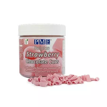 Chocolate curls Strawberry PME 85g