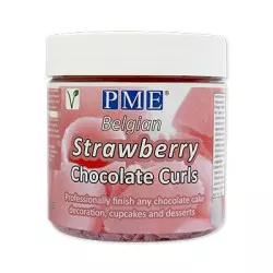 Chocolate curls Strawberry PME 85g