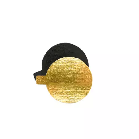 10 individual gold and black round holders 8cm