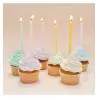12 Long Twisted Pastel Candles 12 cm