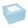 Boite à gâteaux bleue avec fenêtre 15 cm de hauteur