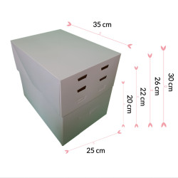 Rectangular cake box with adjustable height