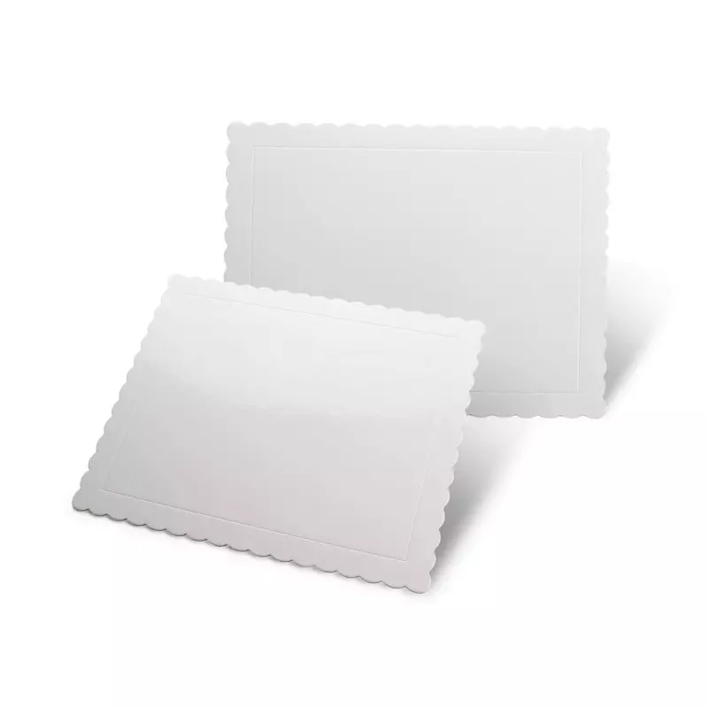 Bandeja rectangular fina blanca 30x25 cm