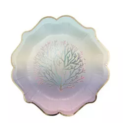 Pastel and gold mermaid plates x8