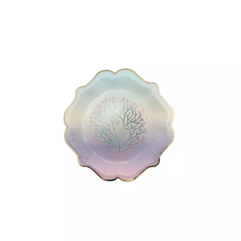 Pastel and gold mermaid plates x8