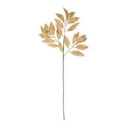 Branche de laurier pailletté or antique 70 cm