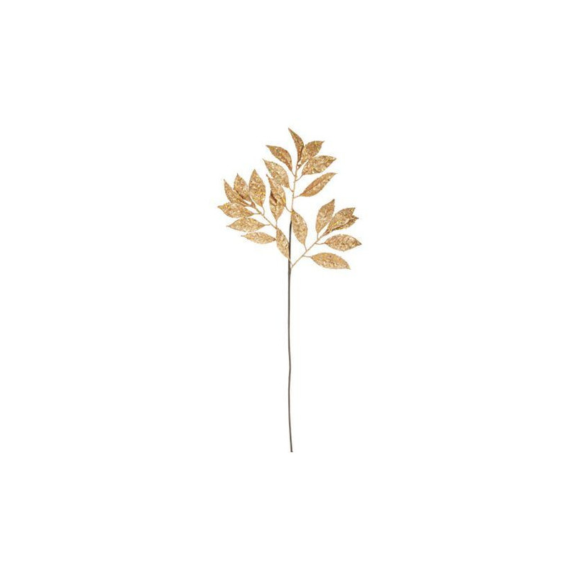 Antique gold glitter laurel branch 70 cm
