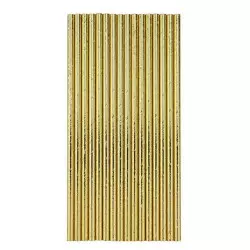 Gold metallic cardboard straws x20