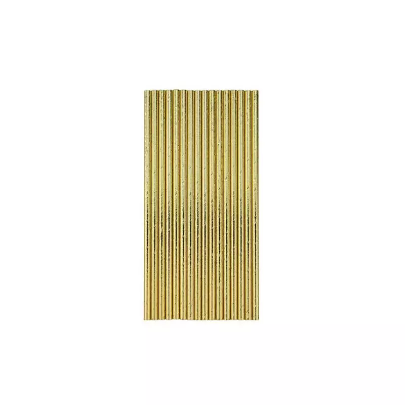 Gold metallic cardboard straws x20