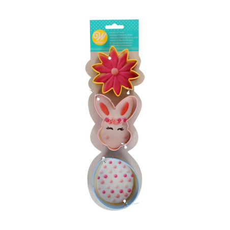 Flower, bunny and Easter egg cookie cutters Wilton