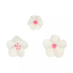 Assorted white and pink sugar flowers x32