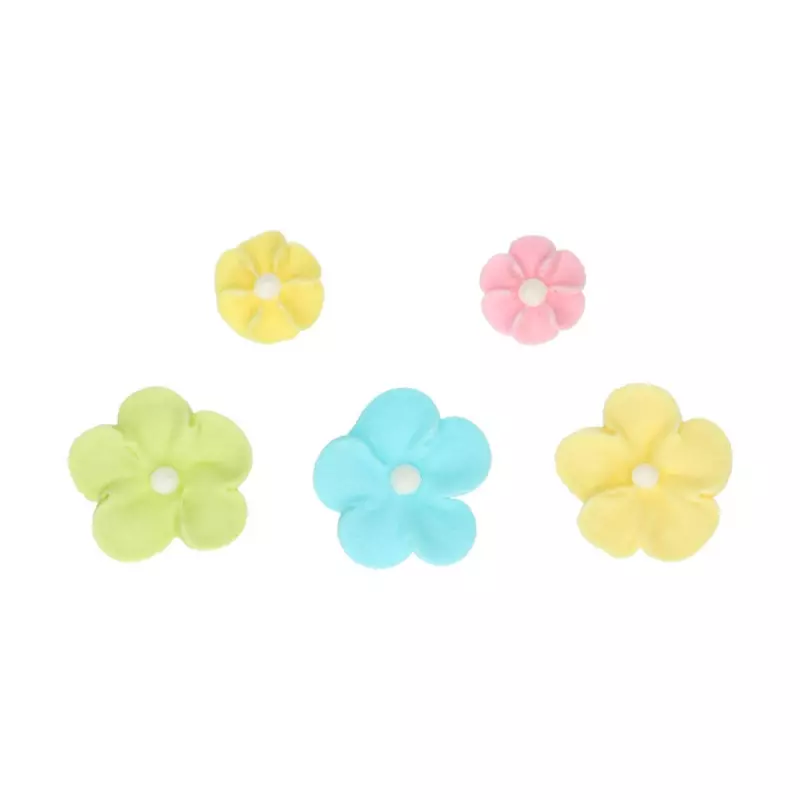 Fleurs en sucre assorties couleurs pastel x36