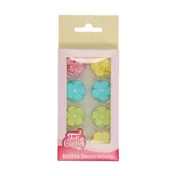 Assorted sugar flowers pastel colors x36