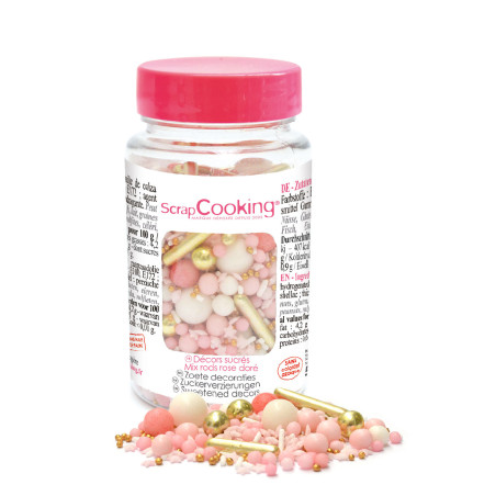Sprinkles mix decorations pink and gold 70g