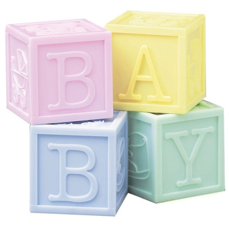 Plastic baby cubes x4