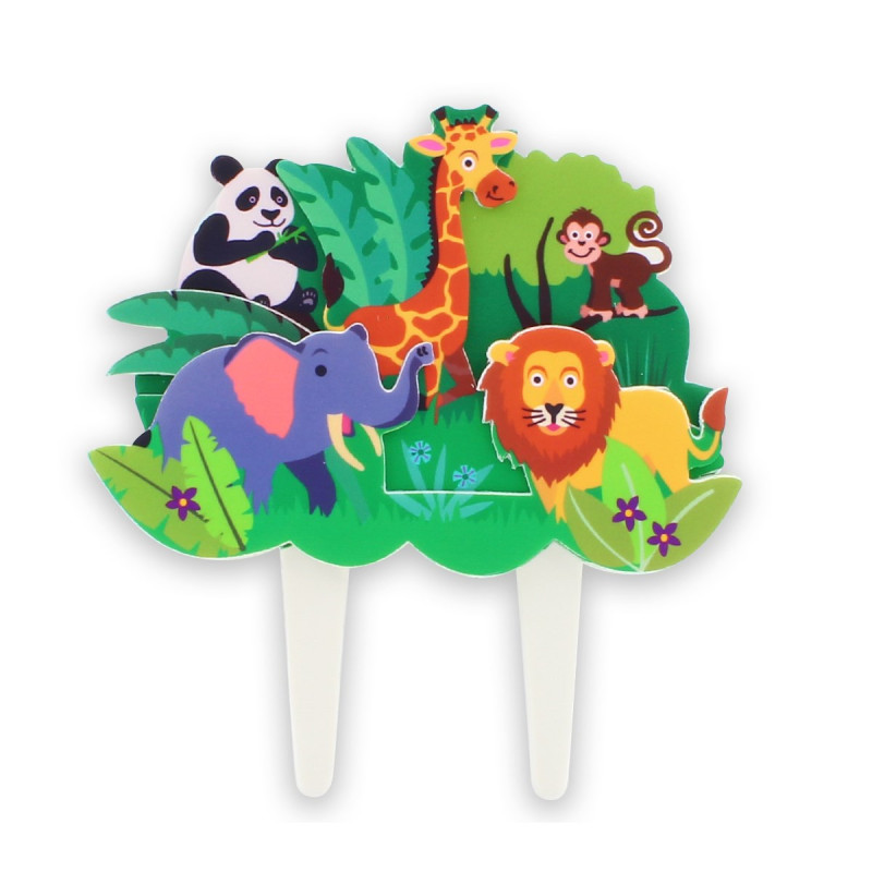 Cake Topper éléphant Lion Girafe Décoration Gâteau Jungle - 24 Pièces Cake Topper Animaux Forêt Pour Anniversaire Et Baby Shower