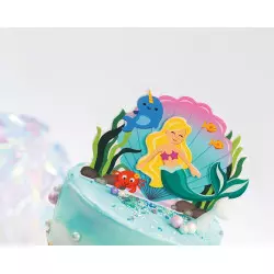 Cake topper mermaid 15 x 15 cm