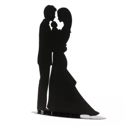 Sujet mariage silhouette couple avec enfant 18 cm