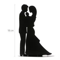 Sujet mariage silhouette couple avec enfant 18 cm