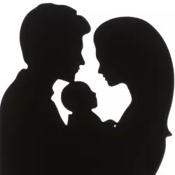 Wedding subject silhouette couple with child 18 cm