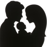 Boda tema silueta pareja con niño 18 cm