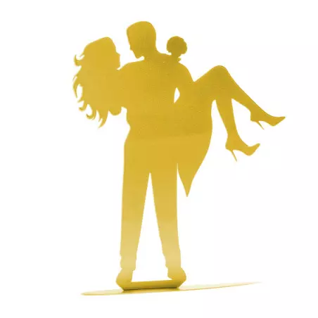 Wedding subject silhouette couple gold 18 cm