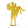 Sujet mariage silhouette couple or 18 cm