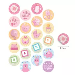Mini disques azyme Baby shower fille