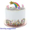Cake topper rainbow star gold 11 x 12 cm