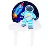 Cake topper astronaute et fusée 15 x 20 cm