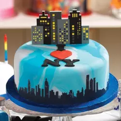 Cake topper immeubles ville 13 cm