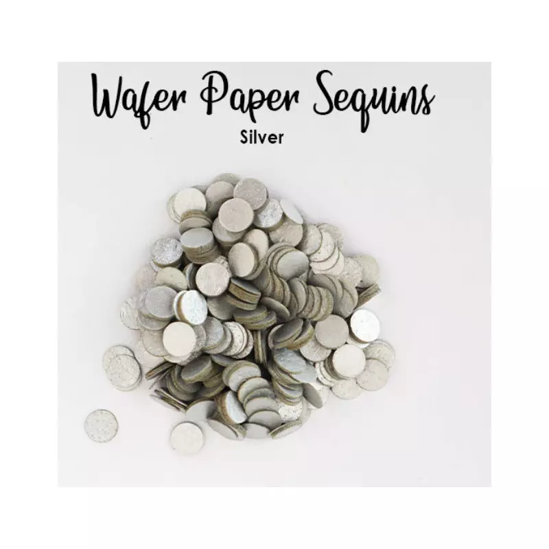 20 g silver sequin wafer paper