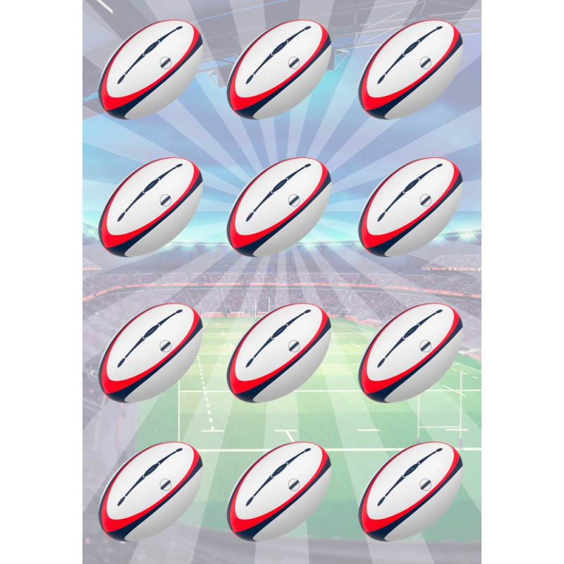 Edible Rugby Balloon Decorations x12