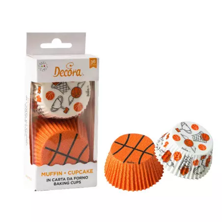 Caissettes à cupcakes Basketball x36 - Planète Gateau