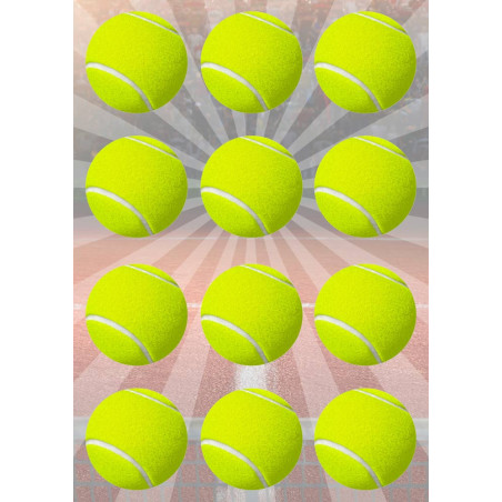 Adornos comestibles de pelotas de tenis x12