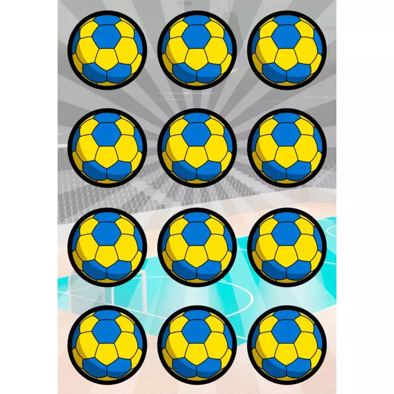 Décorations comestibles ballons de Handball x12 - Planète Gateau