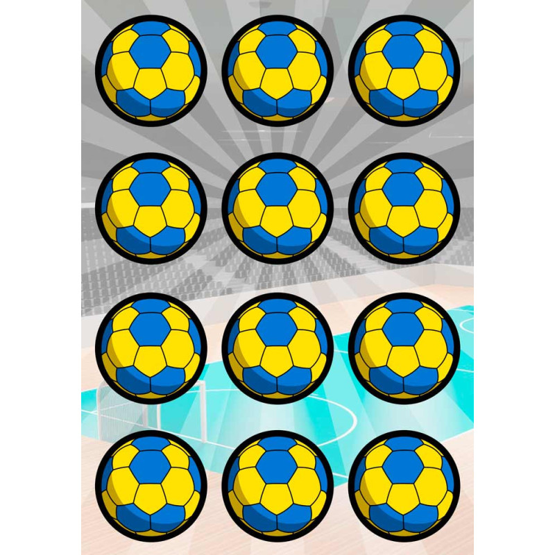 Decoraciones comestibles Balones de balonmano x12
