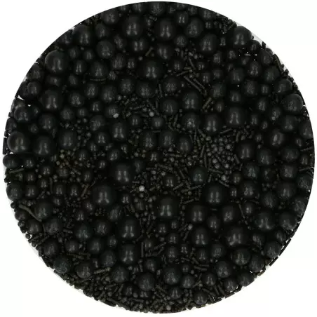 Sprinkles mix perles vermicelles et billes noires 65g