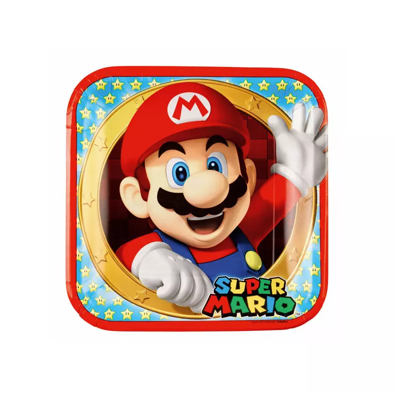 Super Mario Plates 23 cm x8
