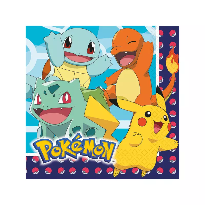 Serviettes Pokemon 33 x 33 cm - x16