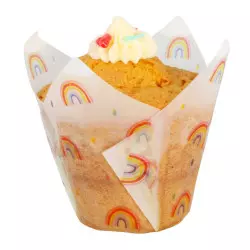 Rainbow muffin tulip cases x24