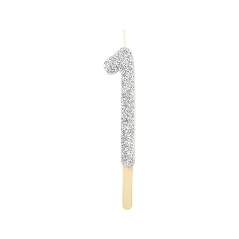 Glitzernde Zahlenkerzen Gold - 8 cm 1