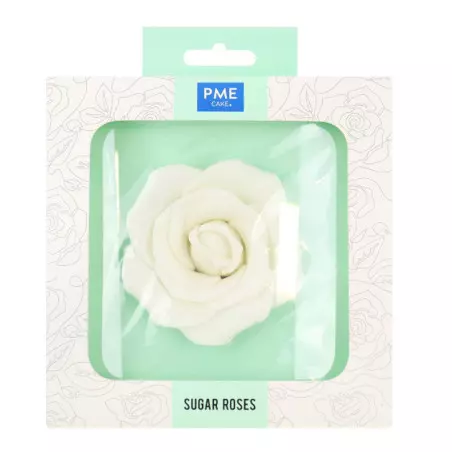Sugar flower white rose 9cm