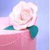 Flor de azúcar rosa blanca 9cm