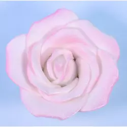 Flor de azúcar rosa blanca 9cm