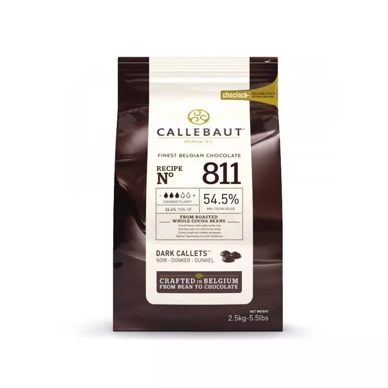 Dark chocolate 811 Callebaut 54,5% Gallets 2,5 kg